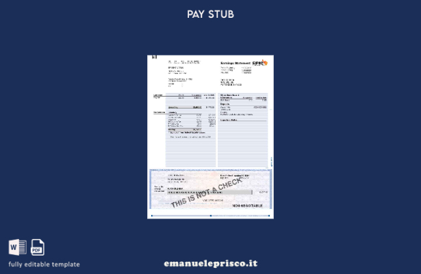 modello di dichiarazione degli utili di scavo EPIC in stile verificato